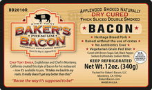 Load image into Gallery viewer, Baker's Bacon Thick Sliced Double Smoked Bacon BB2010R label