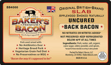 Load image into Gallery viewer, Baker's Bacon Uncured Back Bacon Slab BB4000 label