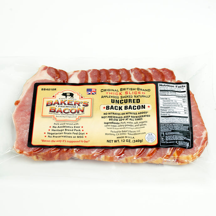 Baker's Bacon Uncured Back Bacon BB4010R