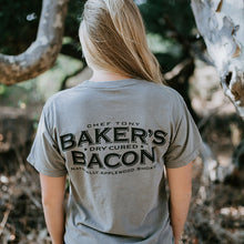 Load image into Gallery viewer, Baker&#39;s Bacon merch - Grey T-shirt
