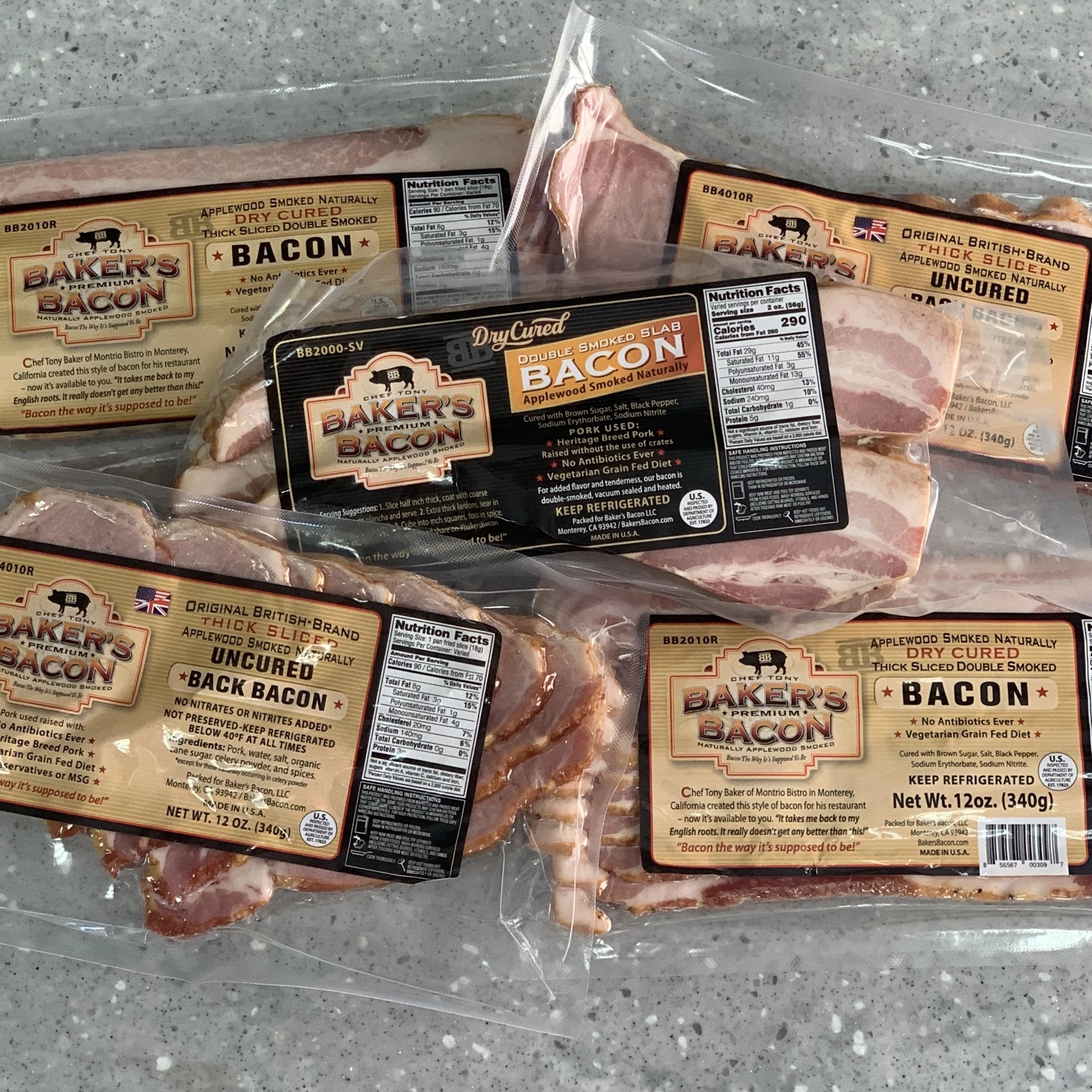 Buy Thick Sliced Double Smoked Bacon | Baker's Bacon
